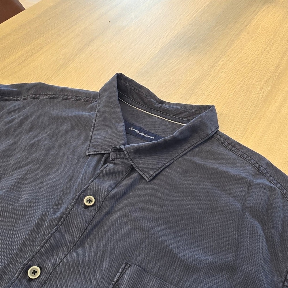 Tommy Bahama Mens Casual Button Down Shirt 2XL XXL Long Sleeve Cotton Lyocell